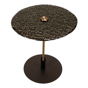 Mesa de Apoio Clio Baixa Bronze Haste Ouro Base Preta - 77941