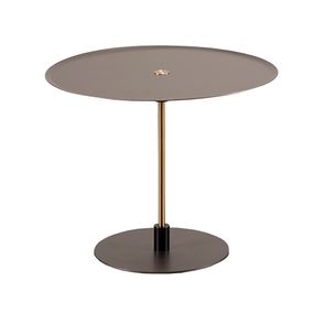 Mesa Apoio Diletta Baixa Tampo Bronze Haste Dourada - 77945