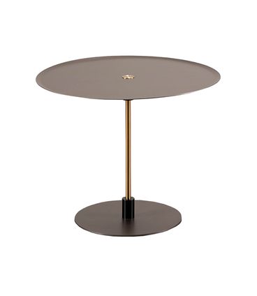 Mesa Apoio Alessia Baixa Tampo Bronze Haste Dourada - 77945