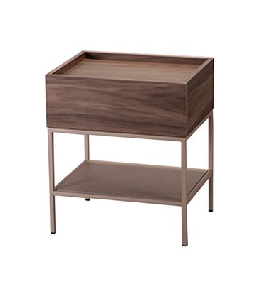 Mesa Cabeceira Fency Gaveta Nogueira Base Champagne - 77950