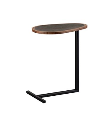 Mesa Apoio Morelia Tampo Nogueira Base Preta - 77970