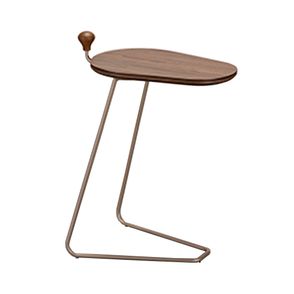 Mesa Apoio Fitch Tampo Nogueira Base Champagne - 77971