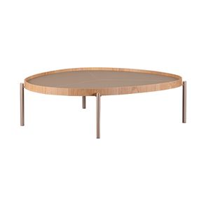 Mesa Centro Bossa Baixa Carvalho Fendi Base Champagne - 77973