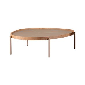 Mesa Centro Bossa Baixa Carvalho Fendi Base Champagne - 77973