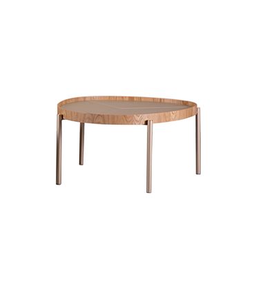 Mesa Centro Fortaleza Alta Carvalho Fendi Base Champagne - 77974