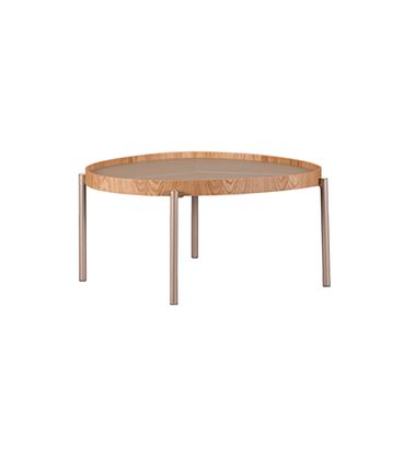 Mesa Centro Fortaleza Alta Carvalho Fendi Base Champagne - 77974