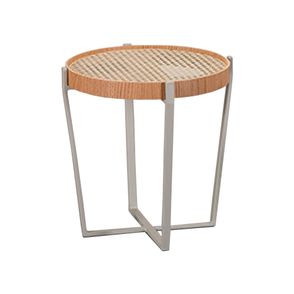 Mesa Apoio Isla Baixa Tampo Carvalho Palha Base Fendi - 77980