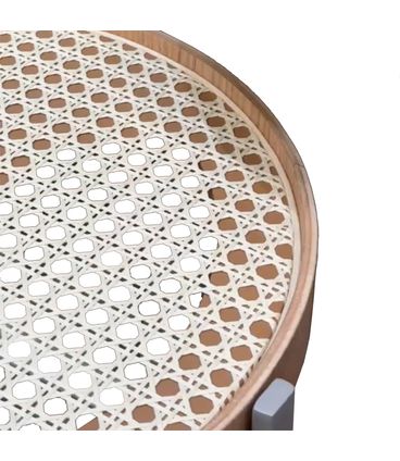 Mesa Apoio Lira Baixa Tampo Carvalho Palha Base Fendi - 77980