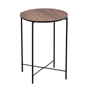 Mesa Apoio Kyn Tampo Nogueira Base Preta - 77985