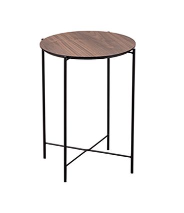 Mesa Apoio Kayos Tampo Nogueira Base Preta - 77985