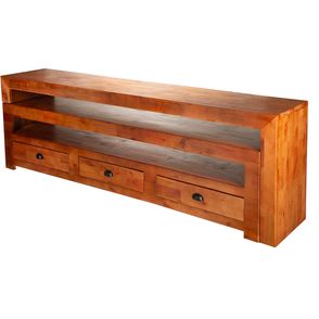 Rack Bravus Extensível Madeira Natural 3 Gavetas - 77226