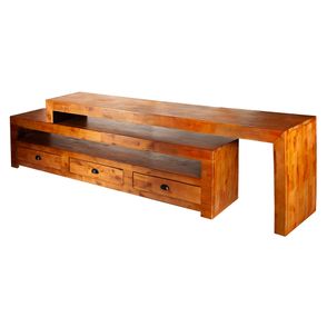 Rack Bravus Extensível Madeira Natural 3 Gavetas - 77226