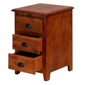 Mesa Cabeceira Tino Madeira Natural 03 Gavetas - 78001