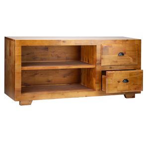 Rack Zion 02 Gavetas Prateleira Madeira Liptus 140cm - 78004