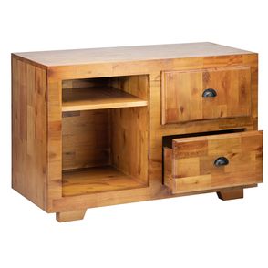 Rack Zion 02 Gavetas Prateleira Madeira Liptus 100cm - 78005