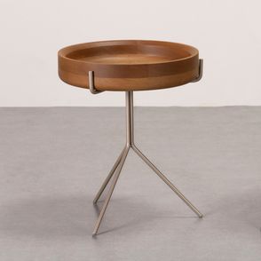 Mesa de Apoio Live Baixa Tampo Natural Base Champagne - 78041
