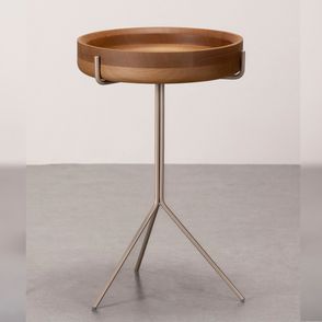 Mesa de Apoio Live Alta Tampo Natural Base Champagne - 78040