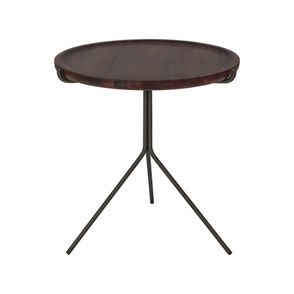 Mesa de Apoio Liz Alta Tampo Castanho Base Bronze - 78042