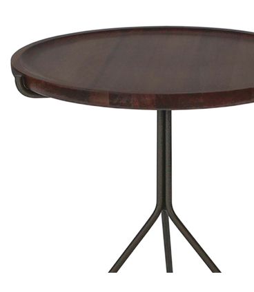 Mesa de Apoio Lizzy Alta Tampo Castanho Base Bronze - 78042