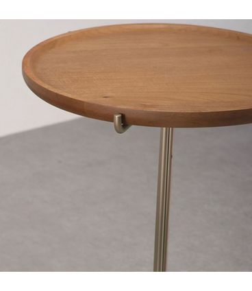 Mesa de Apoio Lizzy Alta Tampo Natural Base Champagne - 78043