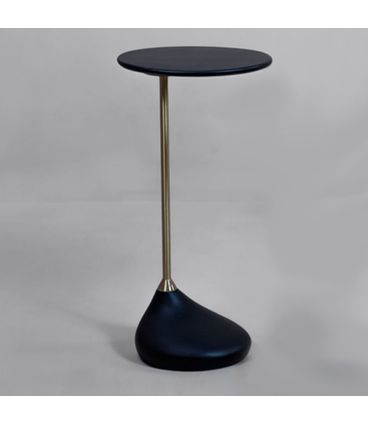 Mesa Apoio Nômade Alta Tampo Ebanizada Haste Gold - 78097