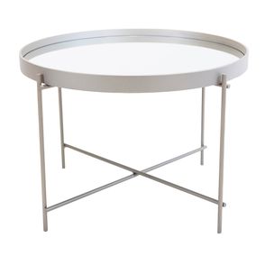 Mesa Centro Gaya Alta Champagne Centro Espelho Prata - 78103