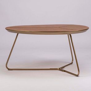 Mesa Centro Infinity Alta Recouro Caramelo Base Gold - 71349