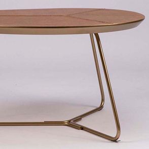 Mesa Centro Infinity Alta Recouro Caramelo Base Gold - 71349