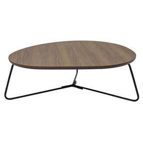Mesa Centro Infinity Baixa Tampo Nogueira Base Preto - 78155