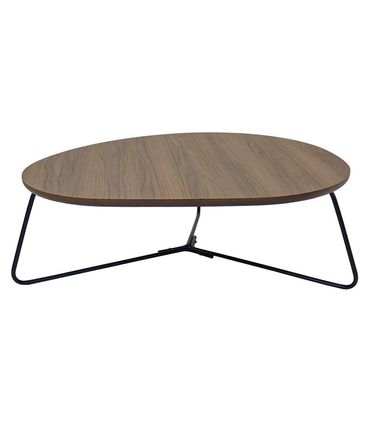 Mesa Centro Vallèe Baixa Tampo Nogueira Base Preto - 78155