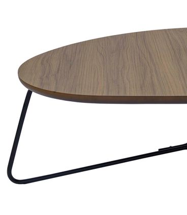 Mesa Centro Vallèe Baixa Tampo Nogueira Base Preto - 78155