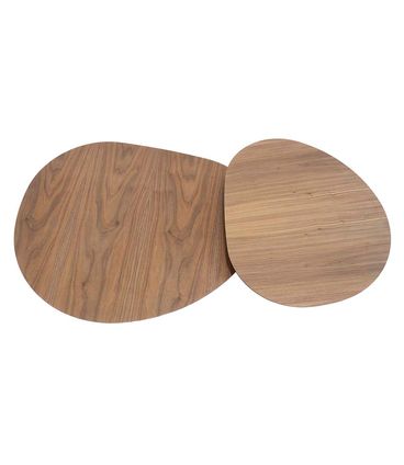 Conjunto Mesa Centro Vallèe Tampo Nogueira Base Gold - 78157