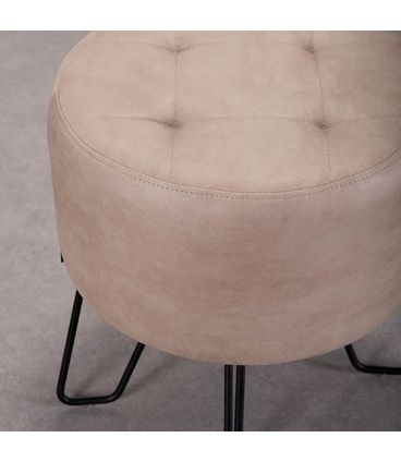 Puff Stanford  Assento Corino Soft Fendi Base Aço Preto - 78191