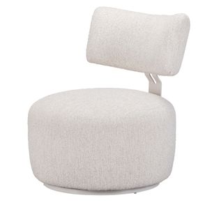 Poltrona Amarone Giratória Boucle Italy Base Off White - 78193