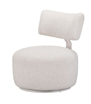 Poltrona Amore Giratória Boucle Italy Base Off White - 78193