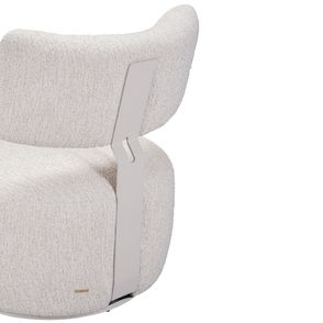 Poltrona Amarone Giratória Boucle Italy Base Off White - 78193