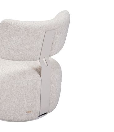 Poltrona Amore Giratória Boucle Italy Base Off White - 78193