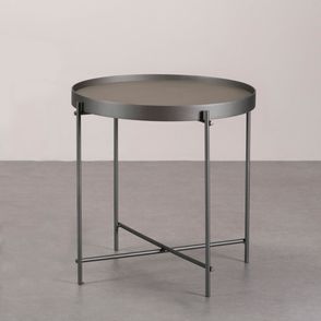 Mesa Lateral Gaya Baixa Tampo Bandeja Base Aluminium - 78199