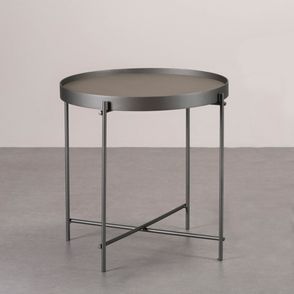 Mesa Lateral Gaya Baixa Tampo Bandeja Base Aluminium - 78199
