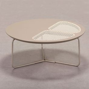 Mesa Centro Mesh Champagne e Palha Base Champagne - 78200
