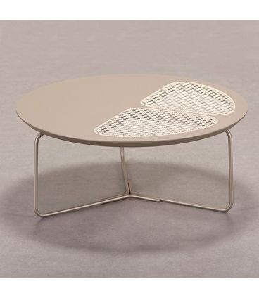 Mesa Centro Trame Champagne e Palha Base Champagne - 78200