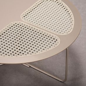 Mesa Centro Mesh Champagne e Palha Base Champagne - 78200