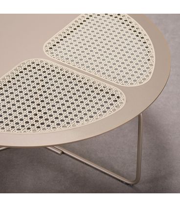 Mesa Centro Trame Champagne e Palha Base Champagne - 78200