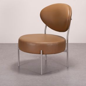 Poltrona Choice Assento Corino Caramelo Base Fendi - 78219