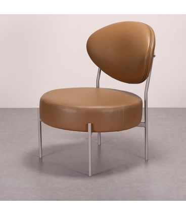 Poltrona Liora Assento Corino Caramelo Base Fendi - 78219