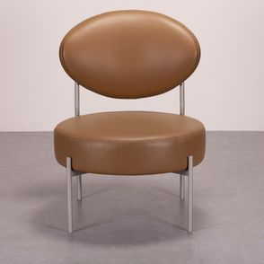 Poltrona Choice Assento Corino Caramelo Base Fendi - 78219