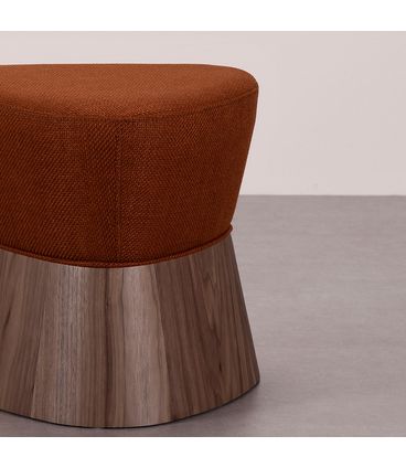 Puff Amparo Assento Trama Marte Base Nogueira - 78222
