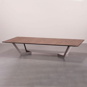 Mesa Centro Pampa Tampo Nogueira Base Bronze - 78225