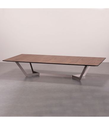 Mesa Centro Savanna Tampo Nogueira Base Bronze - 78225