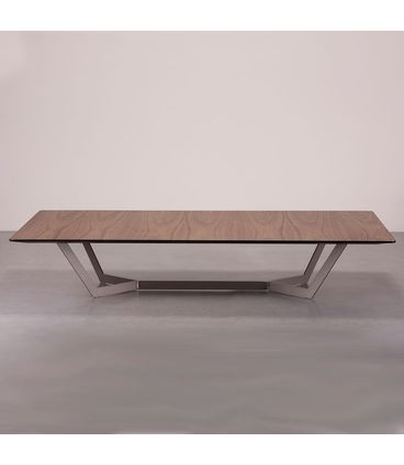 Mesa Centro Savanna Tampo Nogueira Base Bronze - 78225